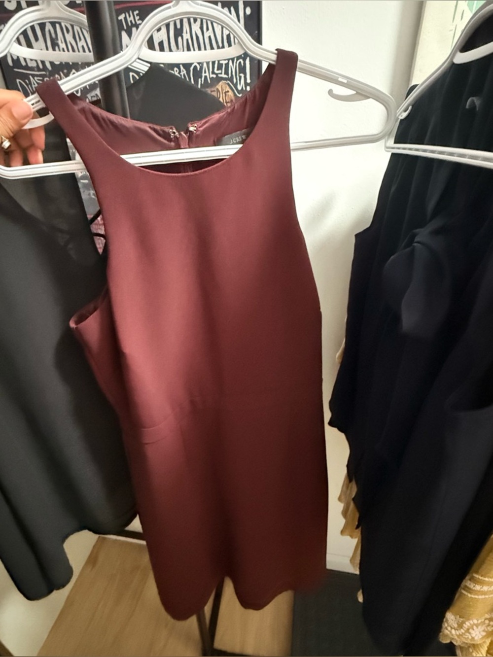 J. Crew Sleeveless Wine Shift Dress